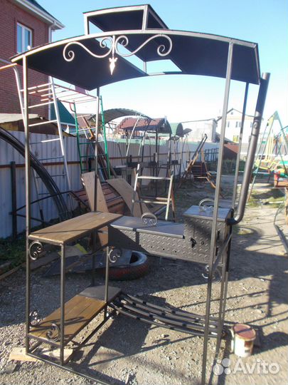 Мангал с печкой под казан