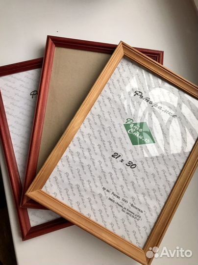 Фоторамки А4 из массива дерева со стеклом