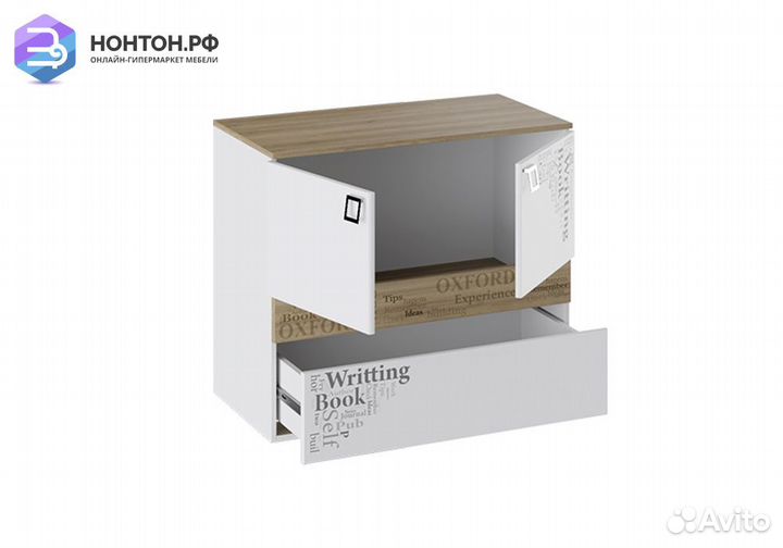 Тумба Оксфорд ривьера / белый с рисунком