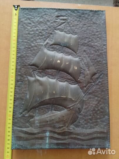 Чеканки медь СССР парусники