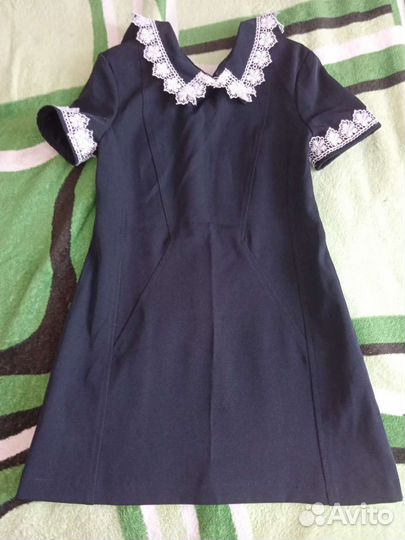 Школьное платье синее
