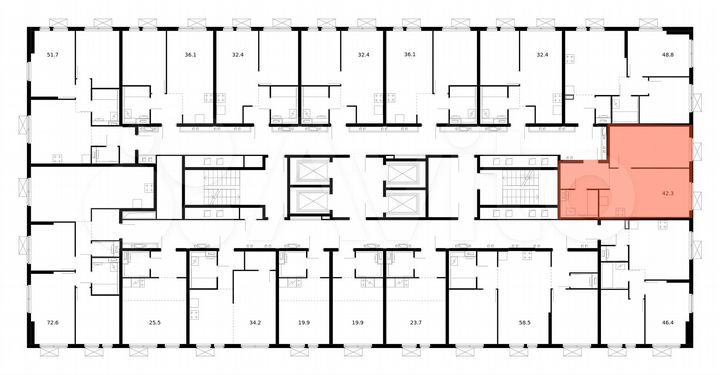 1-к. квартира, 42,3 м², 21/33 эт.