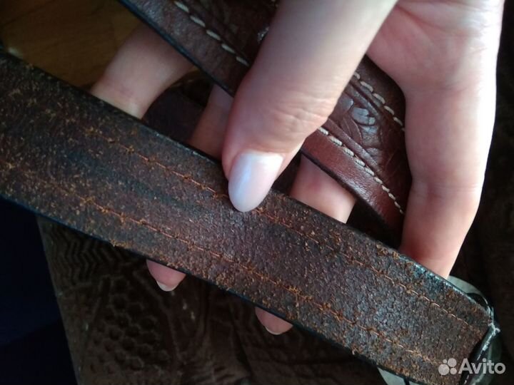 Кожаный ремень. Пряжка со стразами