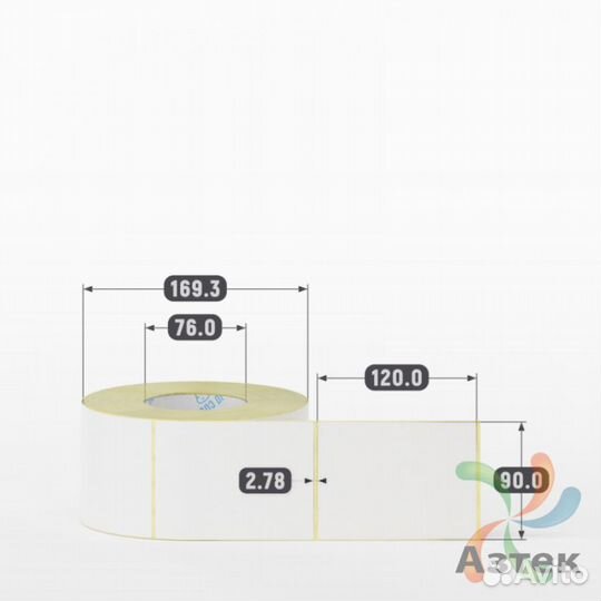 Этикетка 90х120 1000шт IQ code Termo TOP