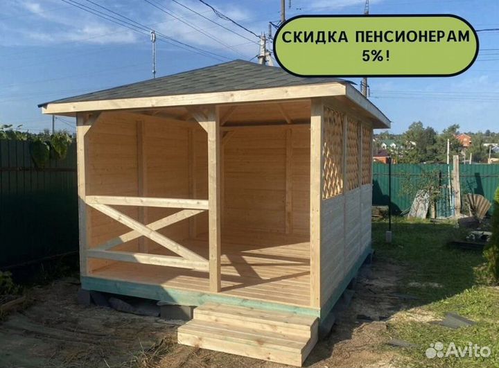Беседки из дерева для дачи