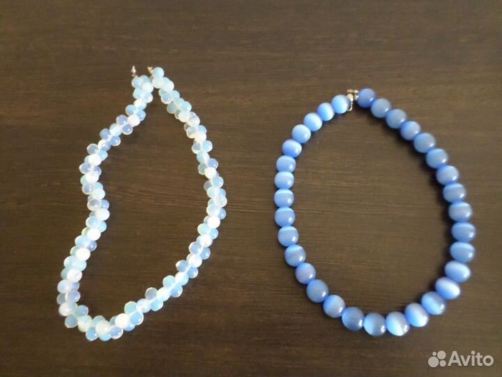 Бусы бисер, дерево, жемчуг