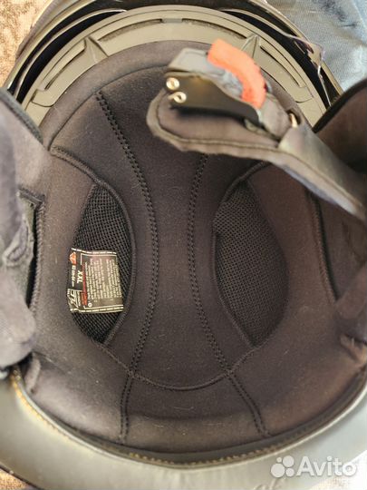 Шлем LS2 OF599 spitfire flier черно-золотой