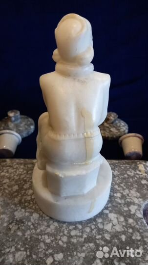 Прибор Письменный Девушка Фигуристка Мрамор СССР