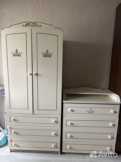 Детский шкаф и комод - пеленальный стол корона