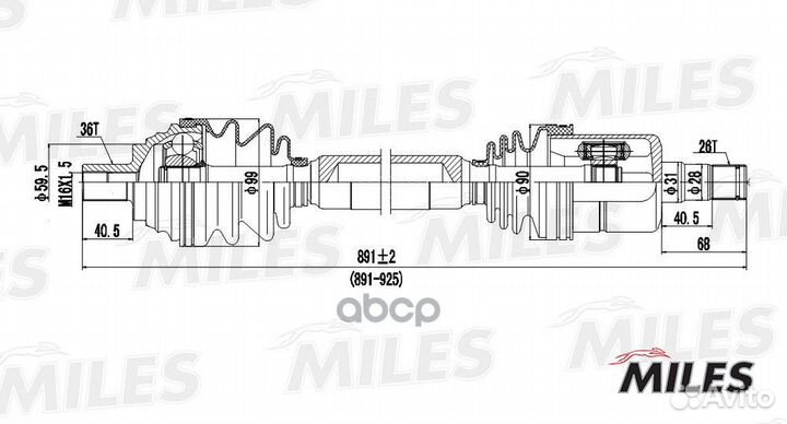 Привод в сборе audi A3 II/skoda/VW golf V-VI/PA