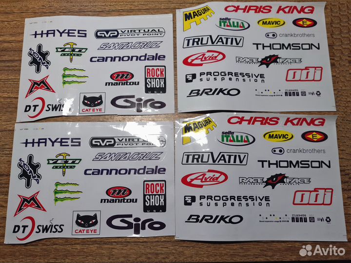 Разные велосипедные болты и наклейки
