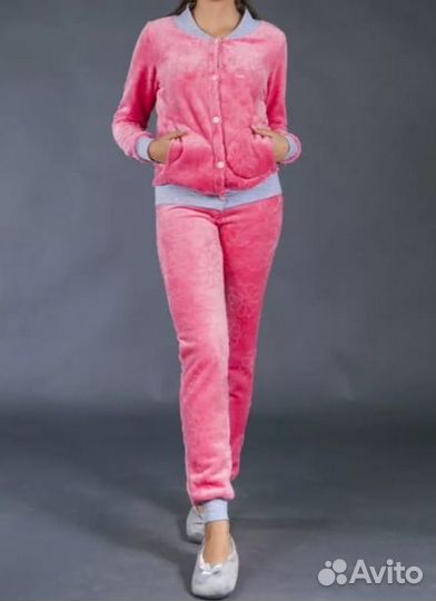 Тёплый мягкий) плюшевый) домашний костюм р. 44-46