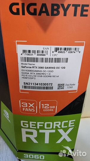 Видеокарта rtx 3060 gigabyte no lhr