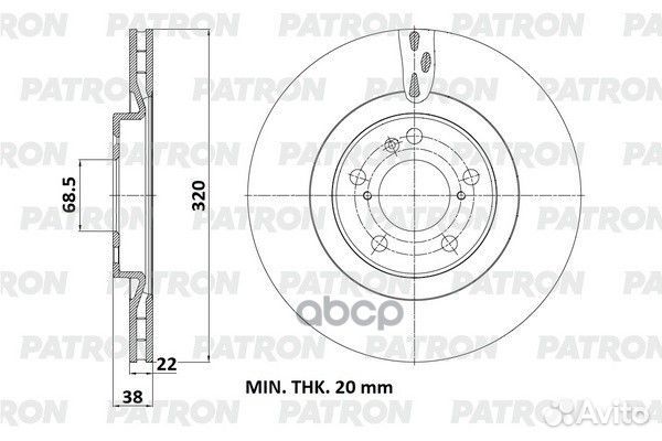 Диск тормозной PBD1328 patron