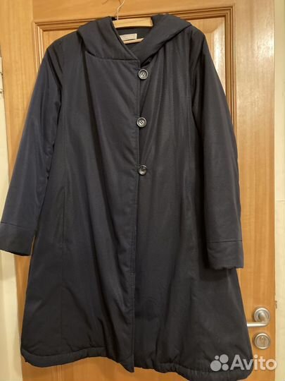 Плащ-пальто утепленное с капюшоном