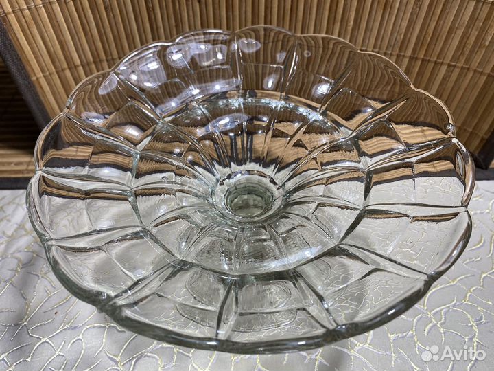 Ваза для фруктов старинное стекло