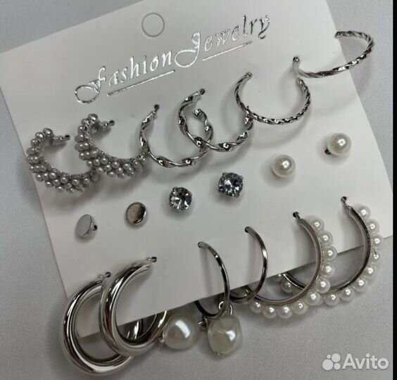 Серьги кольца серебро