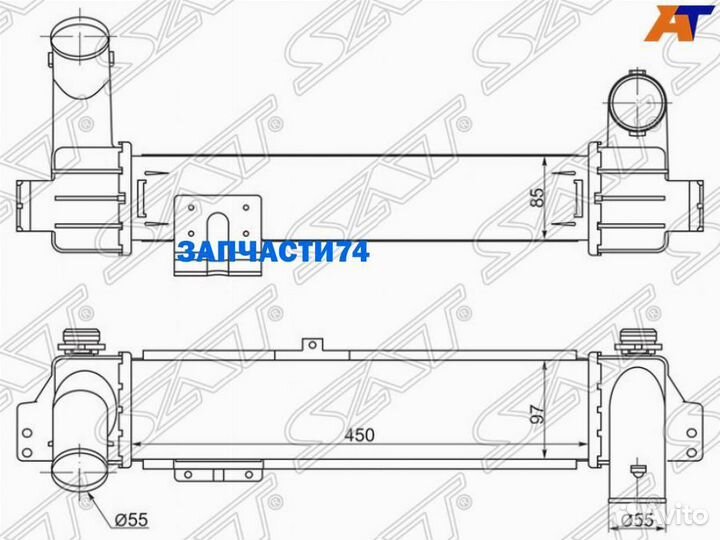 Интеркулер KIA sorento 03-06 (140л.с.),SAT