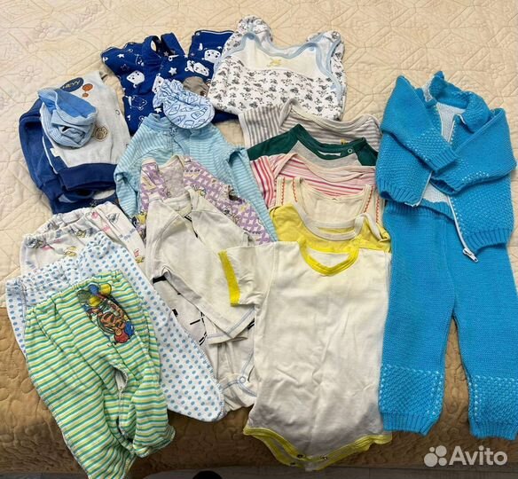 Вещи пакетом на мальчика(0-6 мес)