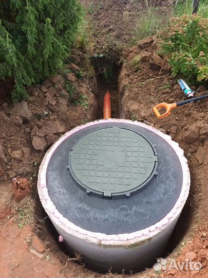 Септик из бетонных колец установка септиков транше