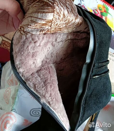 Сапоги женские замша/евромех