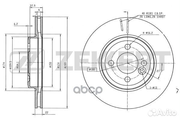 Диск торм. перед. Mini Clubman (R55 R55N) 07