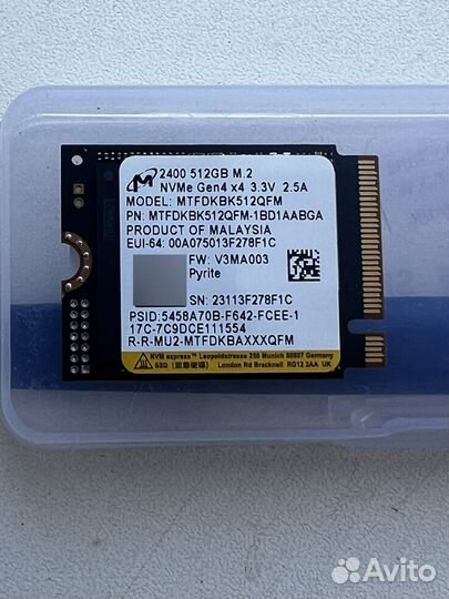 Ssd m2 nvme 2230 на 512gb