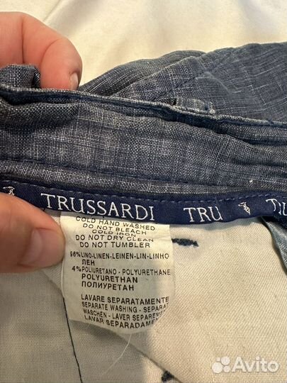 Льняной мужской костюм Trussardi, оригинал