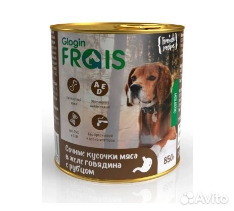 Frais Консервы для собак мясные кусочки в желе с г