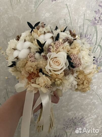 Свадебный букет невесты из сухоцветов