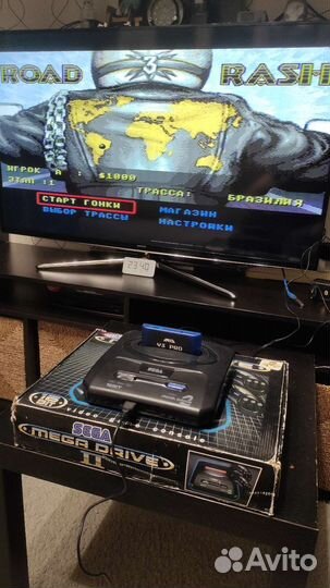 Топовый flash картридж Sega MD v3 PRO синий