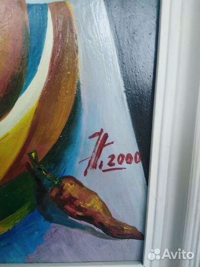 Картина, Синий кувшин, натюрморт маслом