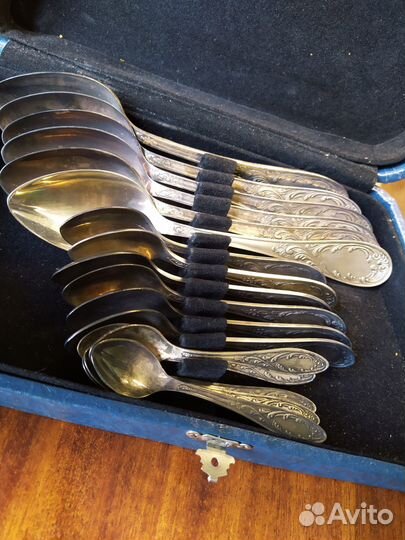 Мельхиоровые ложки мнц Кольчугино 18 шт