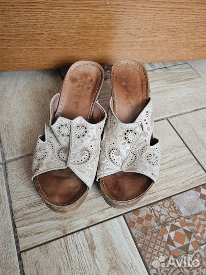 Шлепки женские 38 размер натуральная кожа