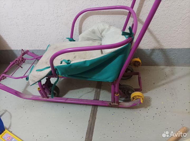 Детские санки на колесах бу