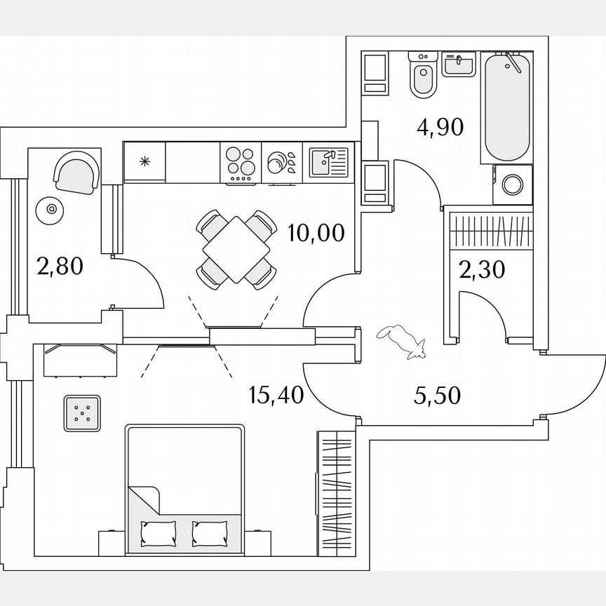 1-к. квартира, 19,5 м², 11/13 эт.