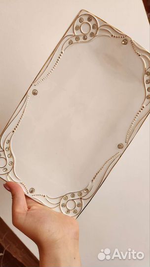 Блюдо фарфор Lefard со стразами новое