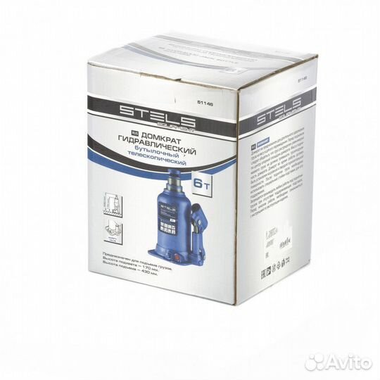 Домкрат Stels бутылочный 6 т, подъем 170-430 мм