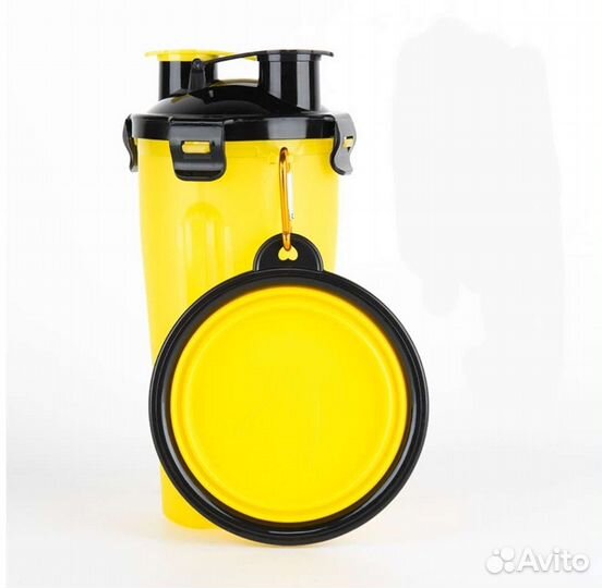 Оптом Поилка для корма и воды прогулочная 2 в 1