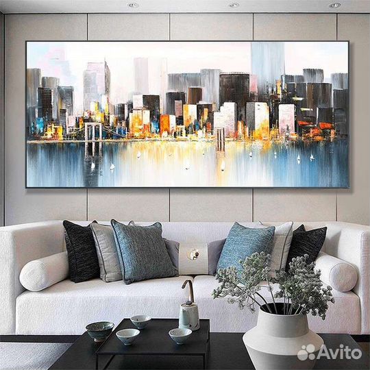 Картина маслом город