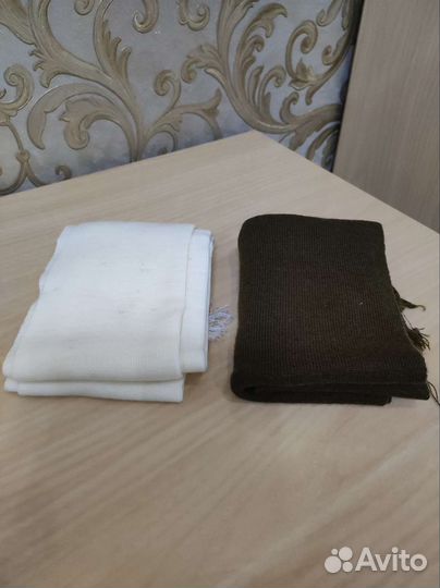 Шарф белый и зелёный военный