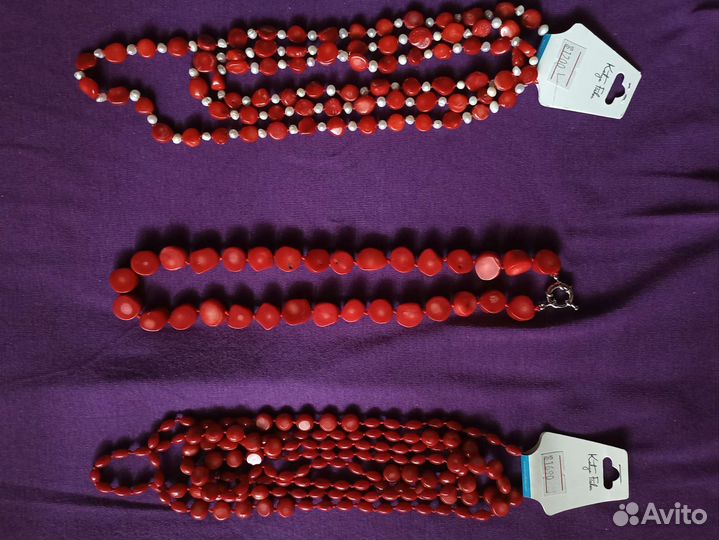 Коралловые бусы, украшения из жемчуга и перламутра