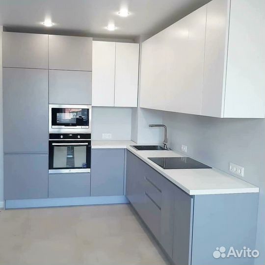 Кухня под потолок из мдф на заказ, цех в Москве