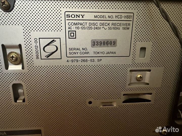 Музыкальный центр sony HCD-H881