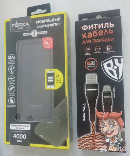 Аккумулятор мобильный и Кабель Micro USB Forza