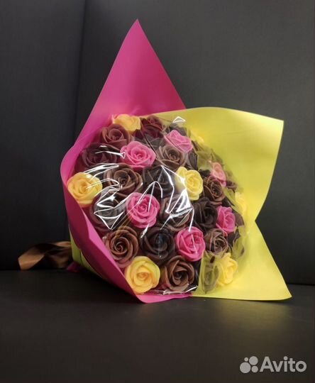 Розы из Бельгийского Шоколада - 37 шт в Букете