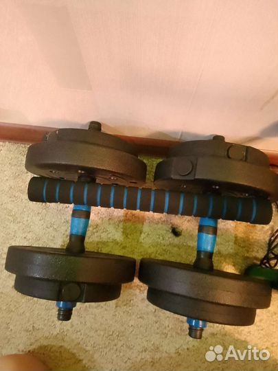 Гантели по 7,5 кг + штанг