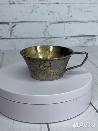 Чашка серебро 875 со звездой