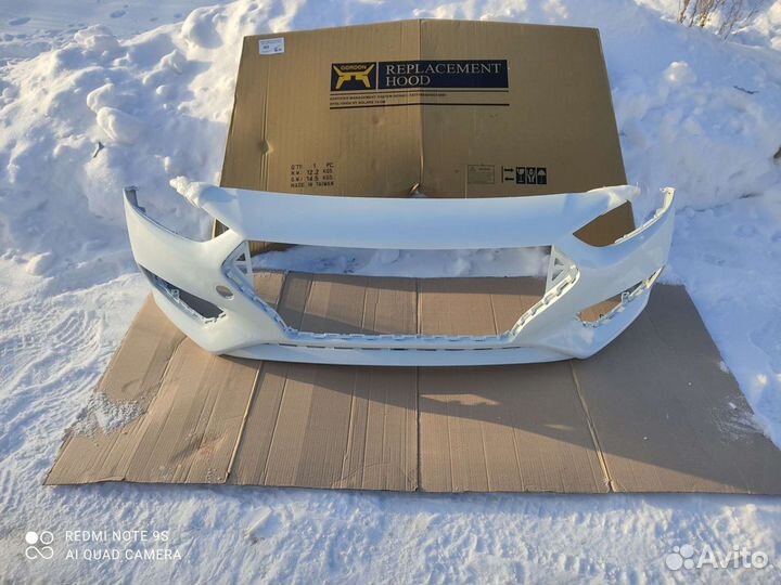 Бампер передний на Hyundai Solaris 2 белый