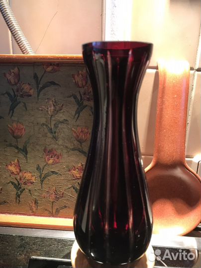 Ваза, графин, цветное стекло, марганцевое